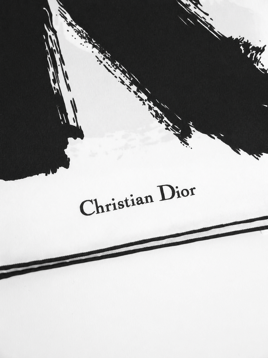 Женский шелковый платок Dior черно‑белый Dior фото 3