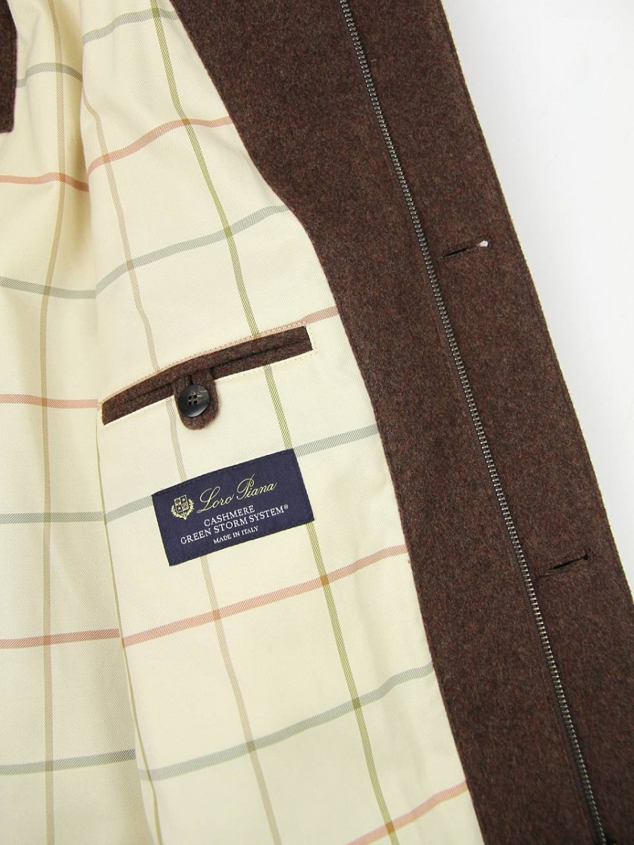 Мужская утеплённая куртка ROADSTER JACKET Loro Piana  из кашемира — внутренняя отделка и фирменная нашивка Loro Piana