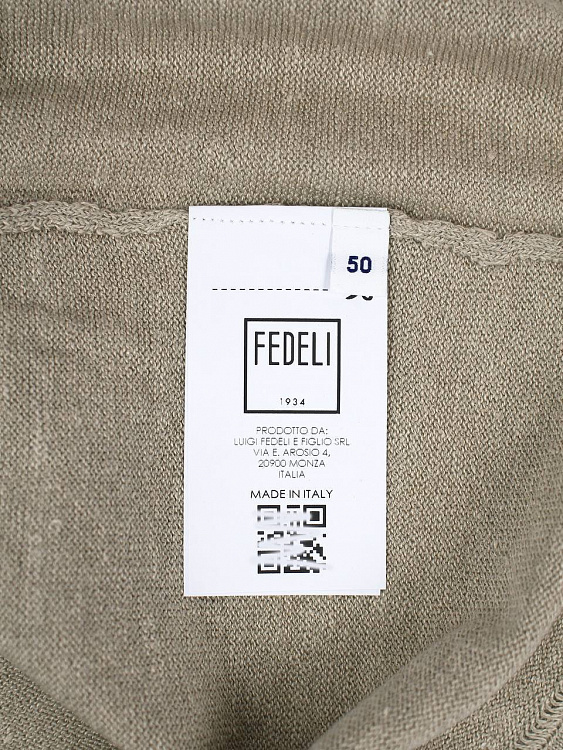 Мужская трикотажная футболка Fedeli лён/хлопок, бежевая Fedeli фото 8