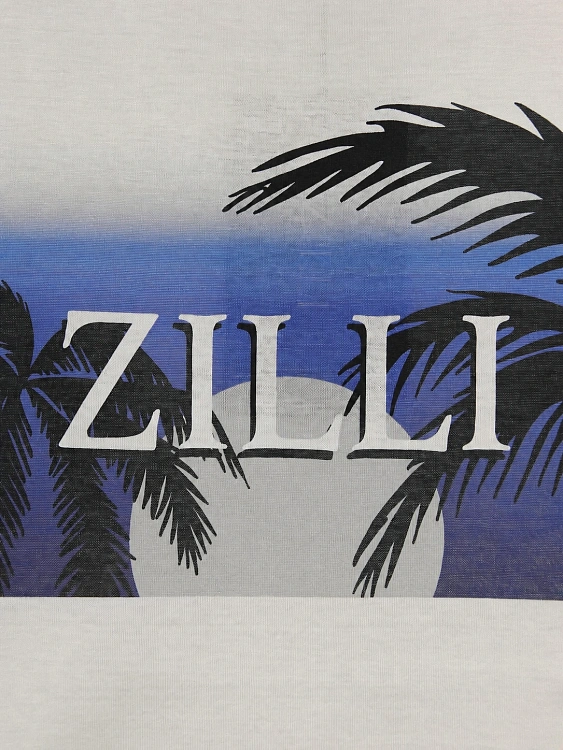 Мужская футболка Zilli белая с принтом, хлопок Zilli фото 4