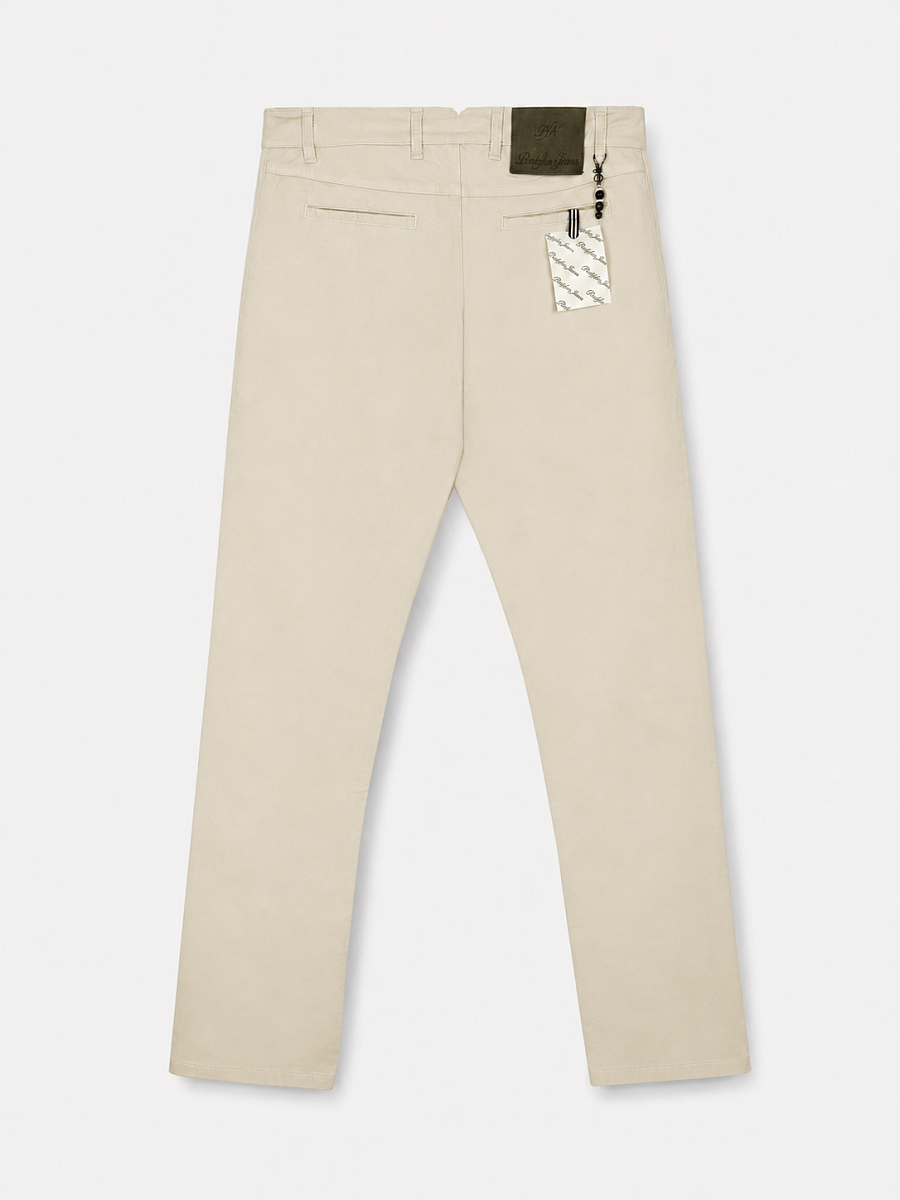 Мужские брюки чинос Portofino Jeans молочные — вид сзади