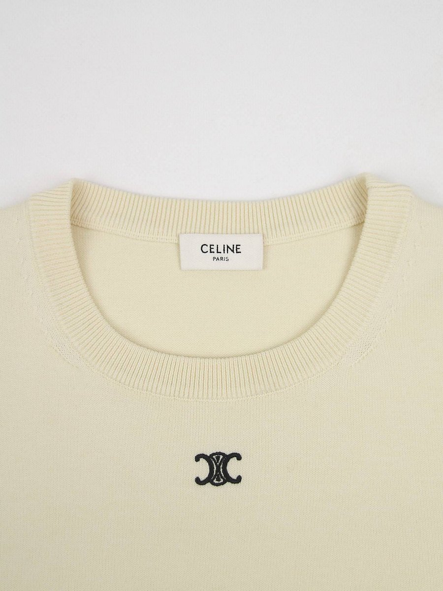 Женская майка Celine молочная из тонкой шерсти Celine фото 3