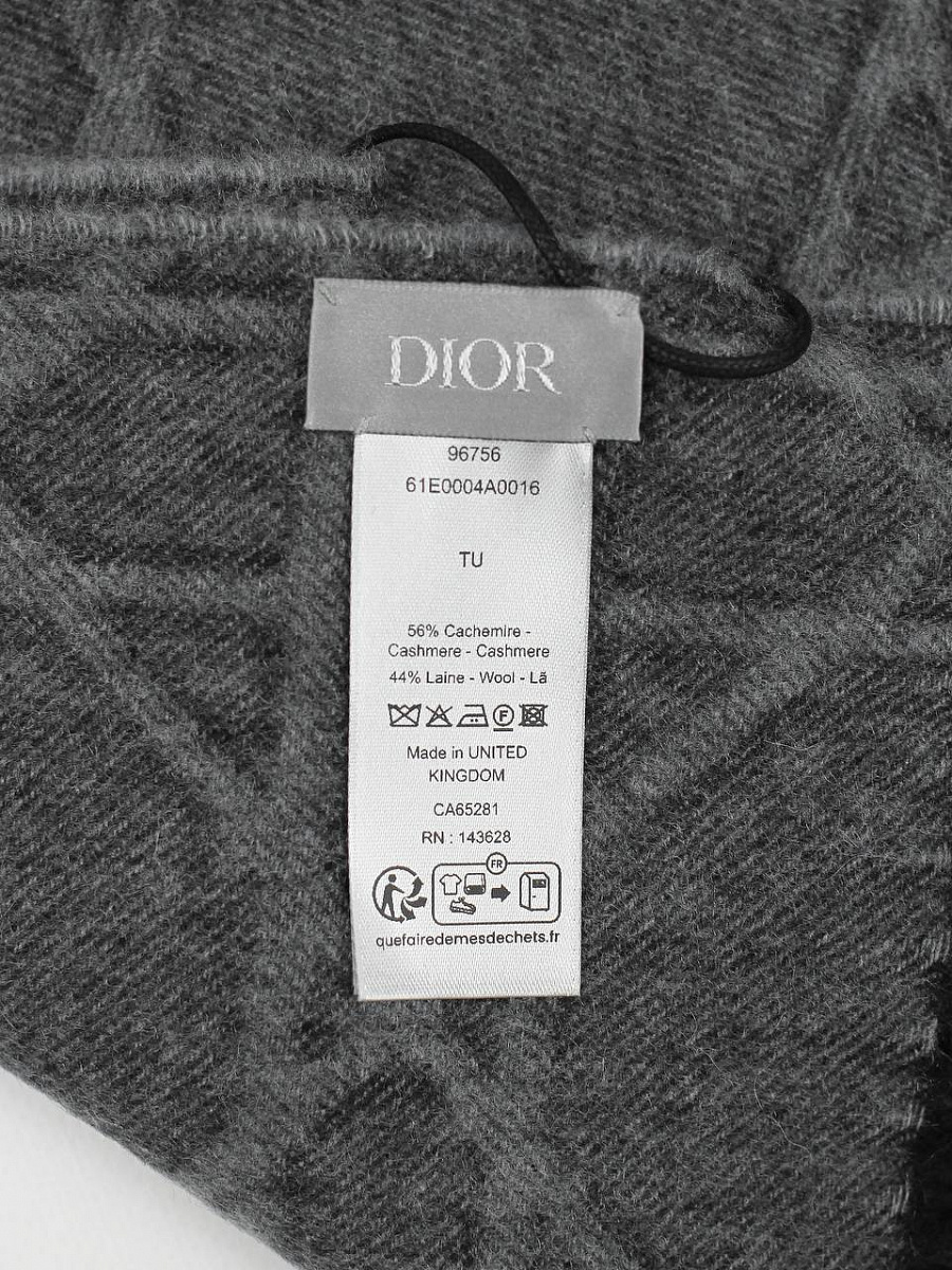 Мужской шарф Dior серый, шерсть/кашемир Dior фото 7