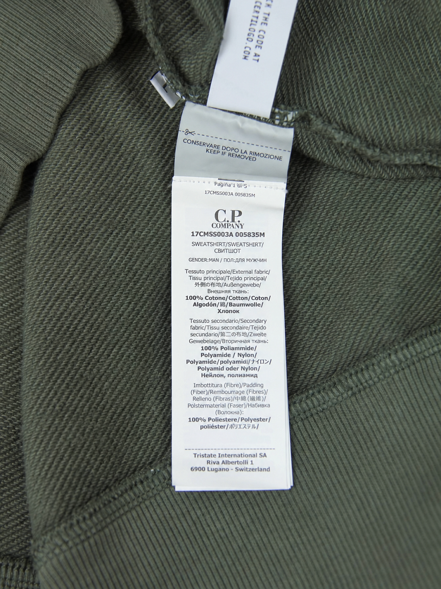 Мужской комбинированный свитшот C.P. Company хаки, хлопок/полиамид C.P. Company фото 7