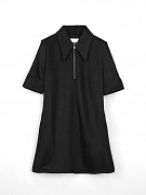 Женская блузка-поло Jil Sander черная, вискоза/полиамид