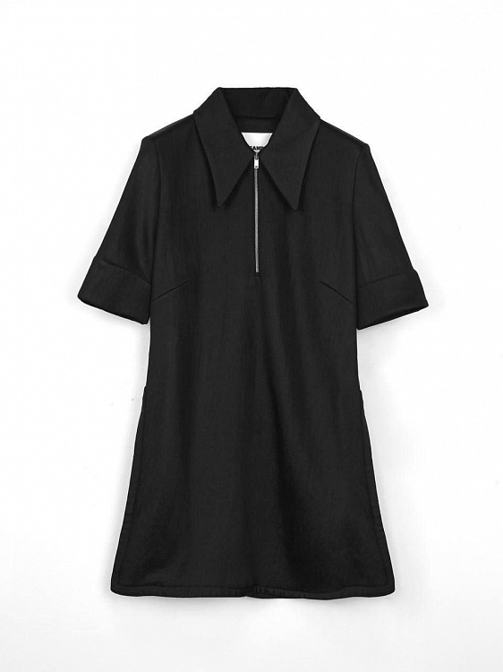 Женская блузка-поло Jil Sander черная, вискоза/полиамид Jil Sander
