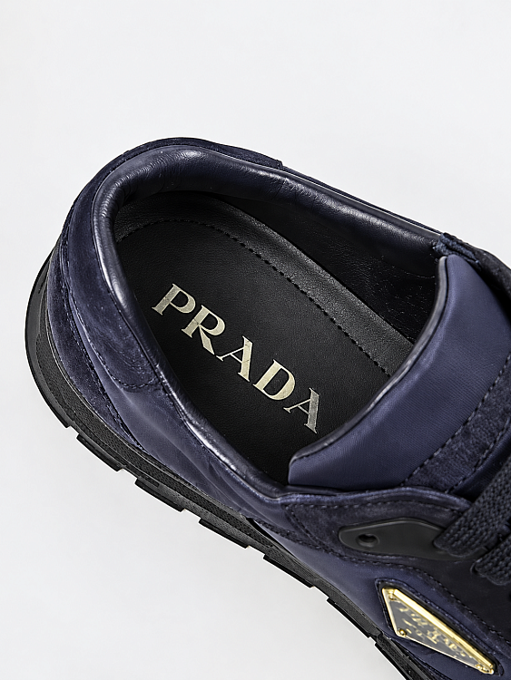 Кроссовки мужские Prada с логотипом темно-синие Re-Nylon и замша Prada фото 7