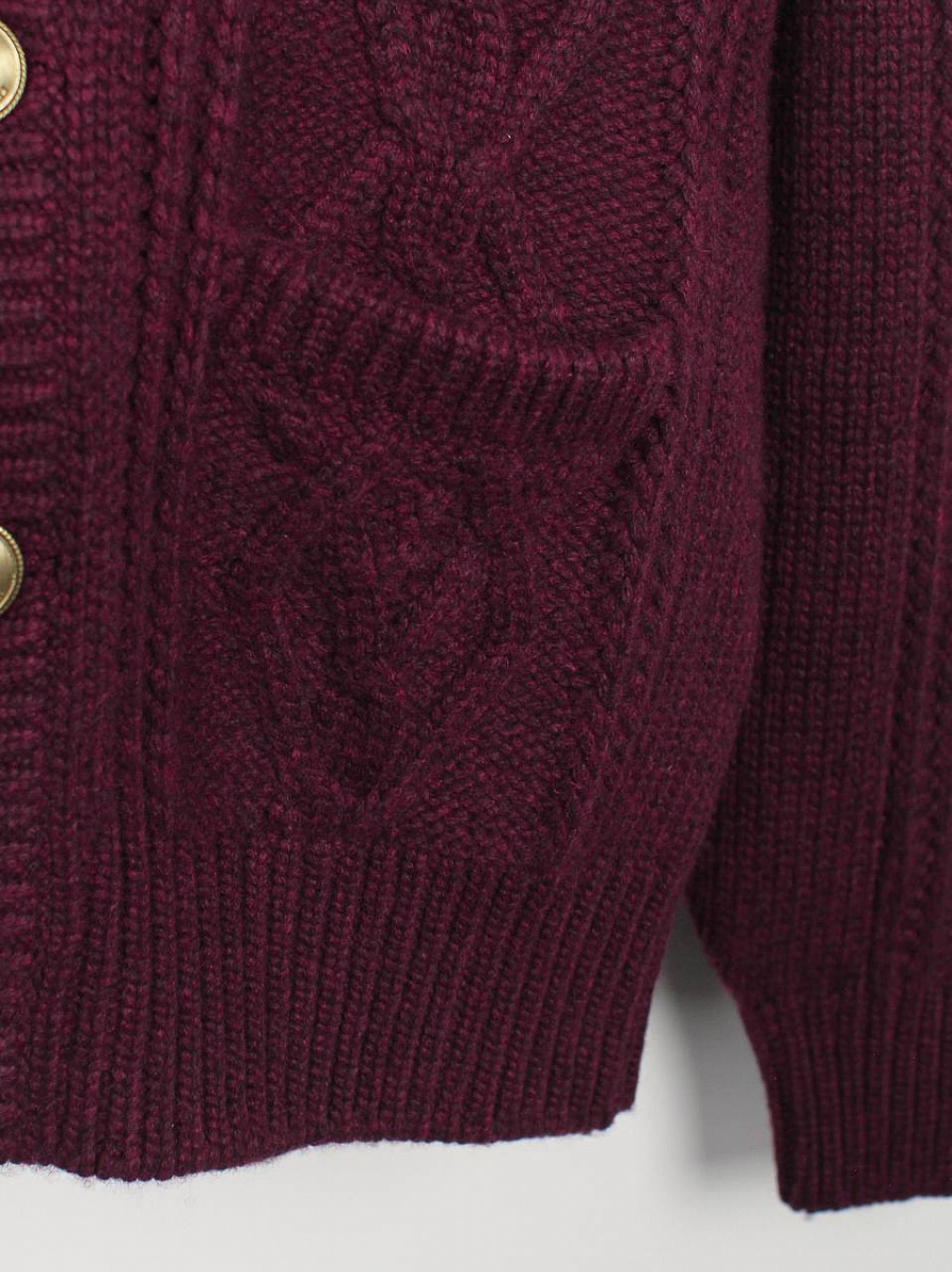 Мужской кардиган Brunello Cucinelli Piuma бургунди, кашемир — накладной карман