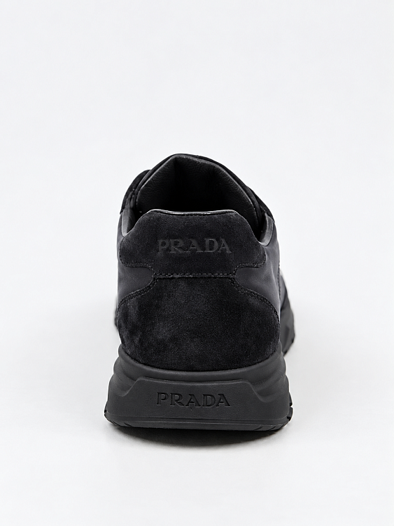 Кроссовки мужские Prada с логотипом темно-синие Re-Nylon и замша Prada фото 4