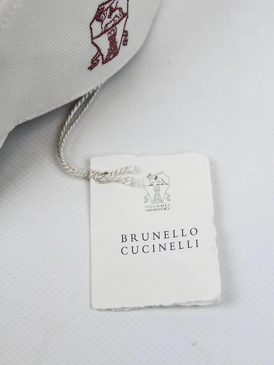 Мужская бейсболка Brunello Cucinelli белая, хлопок Brunello Cucinelli фото 6