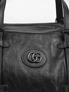 Сумка спортивная мужская Gucci чёрная кожаная с эмблемой GG Gucci фото 4