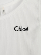Женская майка‑топ Chloé белая в рубчик Chloe фото 3