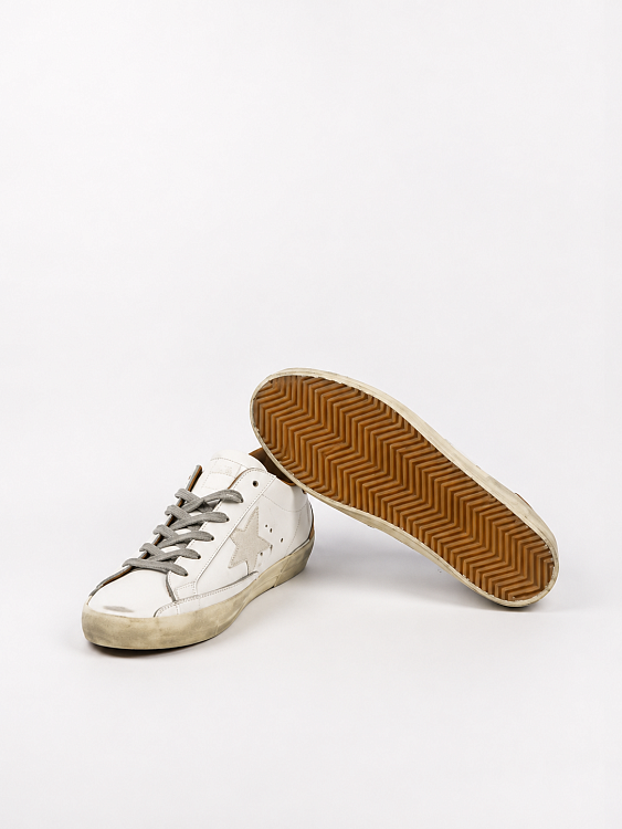 Кеды женские Golden Goose Super‑Star белые кожаные с серебристой звездой и контрастной пяткой Golden Goose фото 8