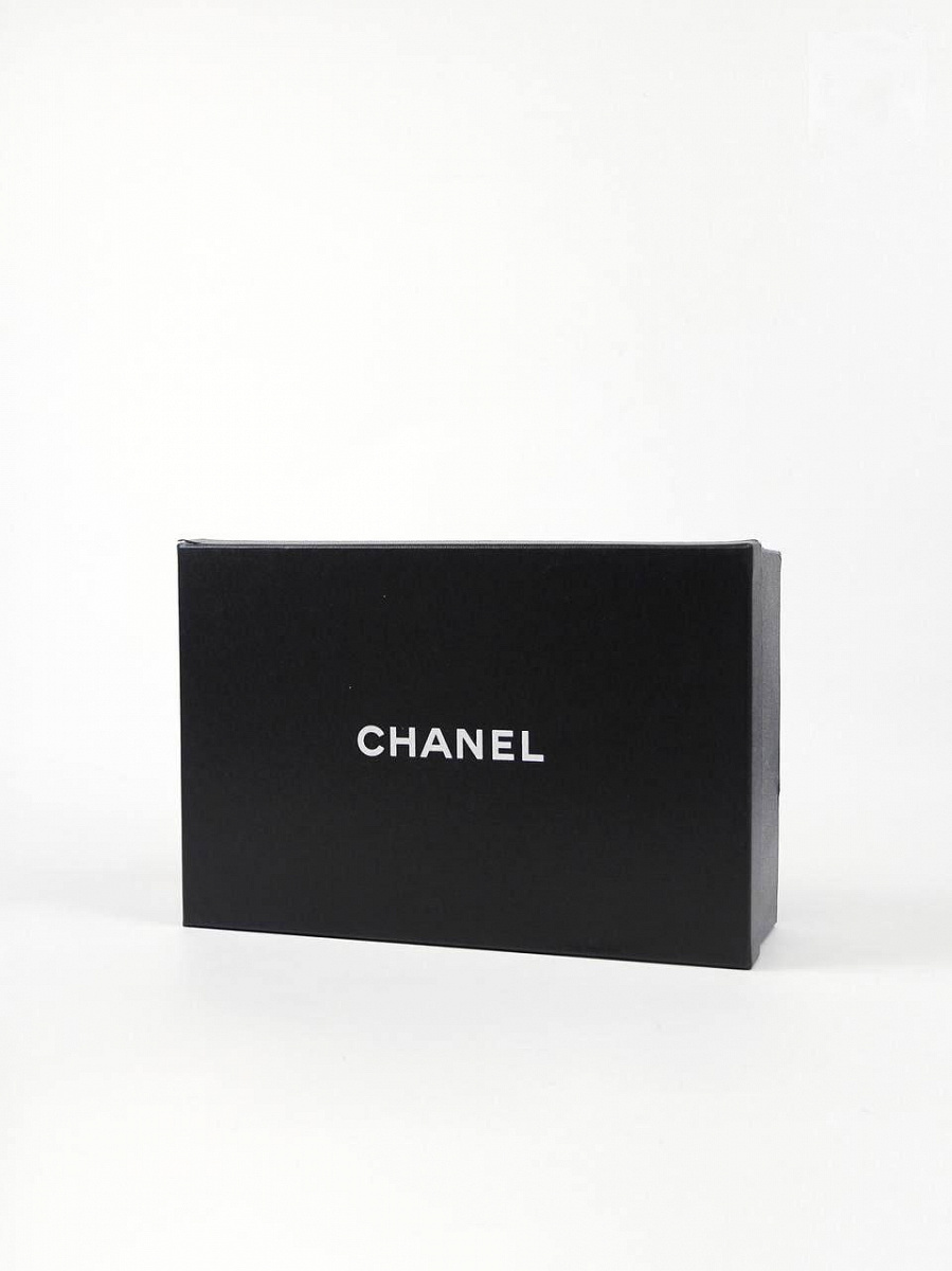 Женские лоферы Chanel черные, кожа — фирменная коробка chanel