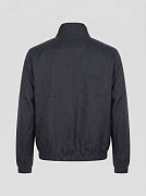 Мужская ветровка Loro Piana Bomber Solaire коричневая, темно-синяя лен — вид сзади с другой стороны