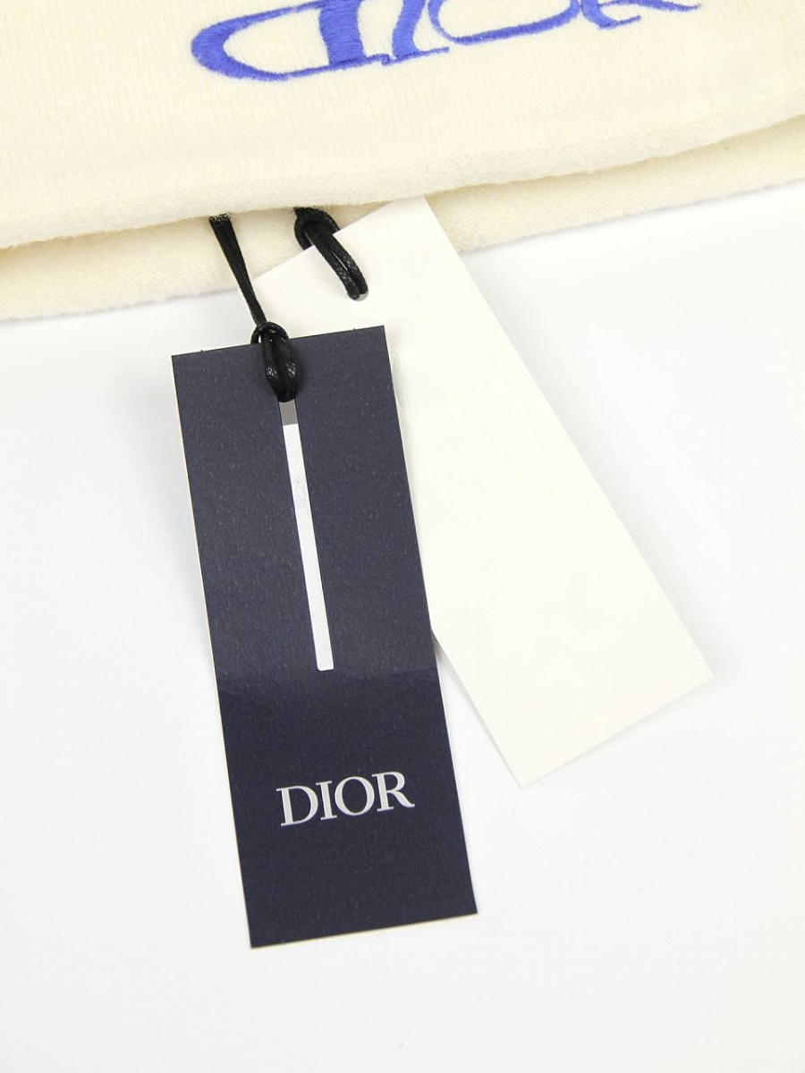 Мужская шапка Dior х LEWIS HAMILTON молочная, кашемир/полиамид/кашемир/эластан — фирменная бирка dior
