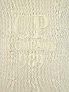 Мужское худи C.P. Company молочное, шерсть/полиамид — логотип