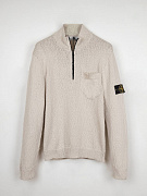 Мужской джемпер Stone Island молочный,  хлопок/лен