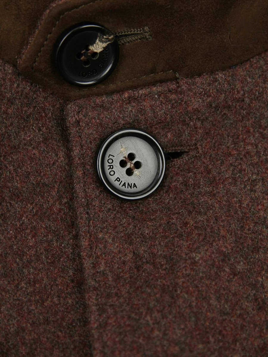 Мужская утеплённая куртка ROADSTER JACKET Loro Piana  из кашемира — фирменные пуговицы
