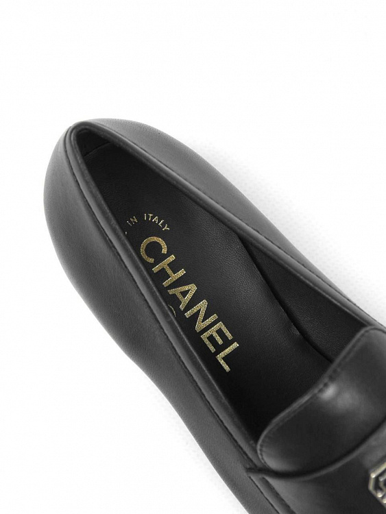 Женские лоферы Chanel черные, кожа Chanel фото 6