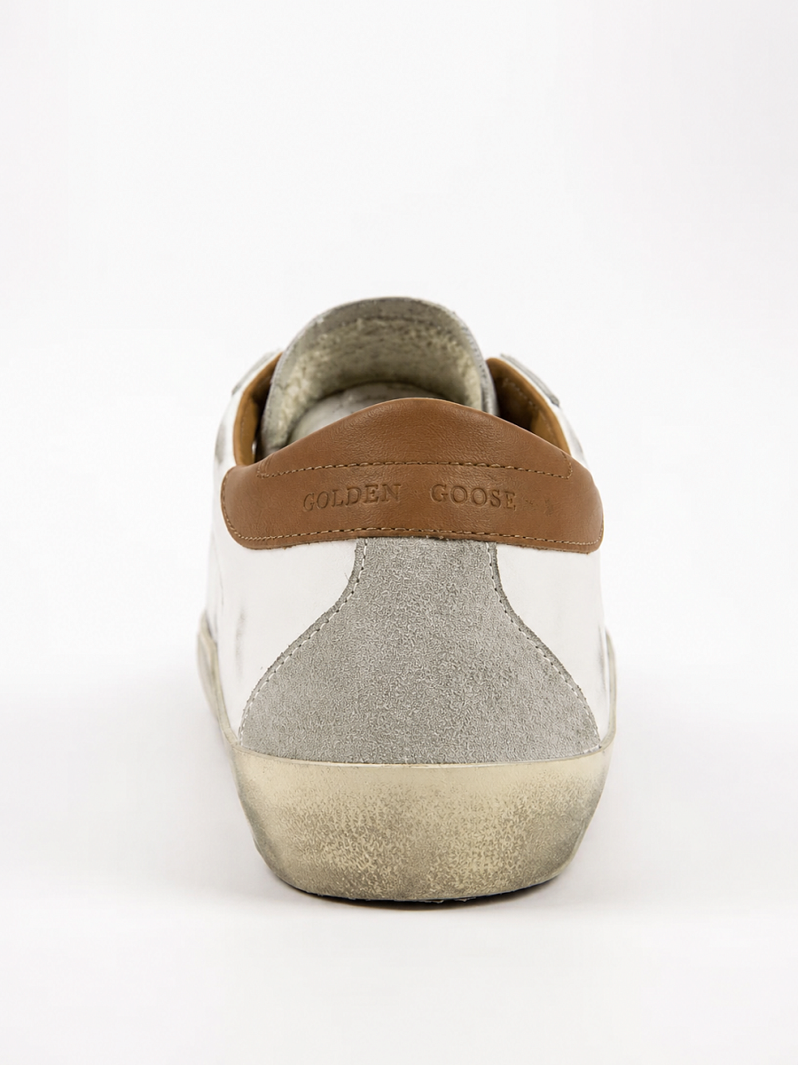 Кеды женские Golden Goose Super‑Star белые кожаные с серебристой звездой и контрастной пяткой Golden Goose фото 4