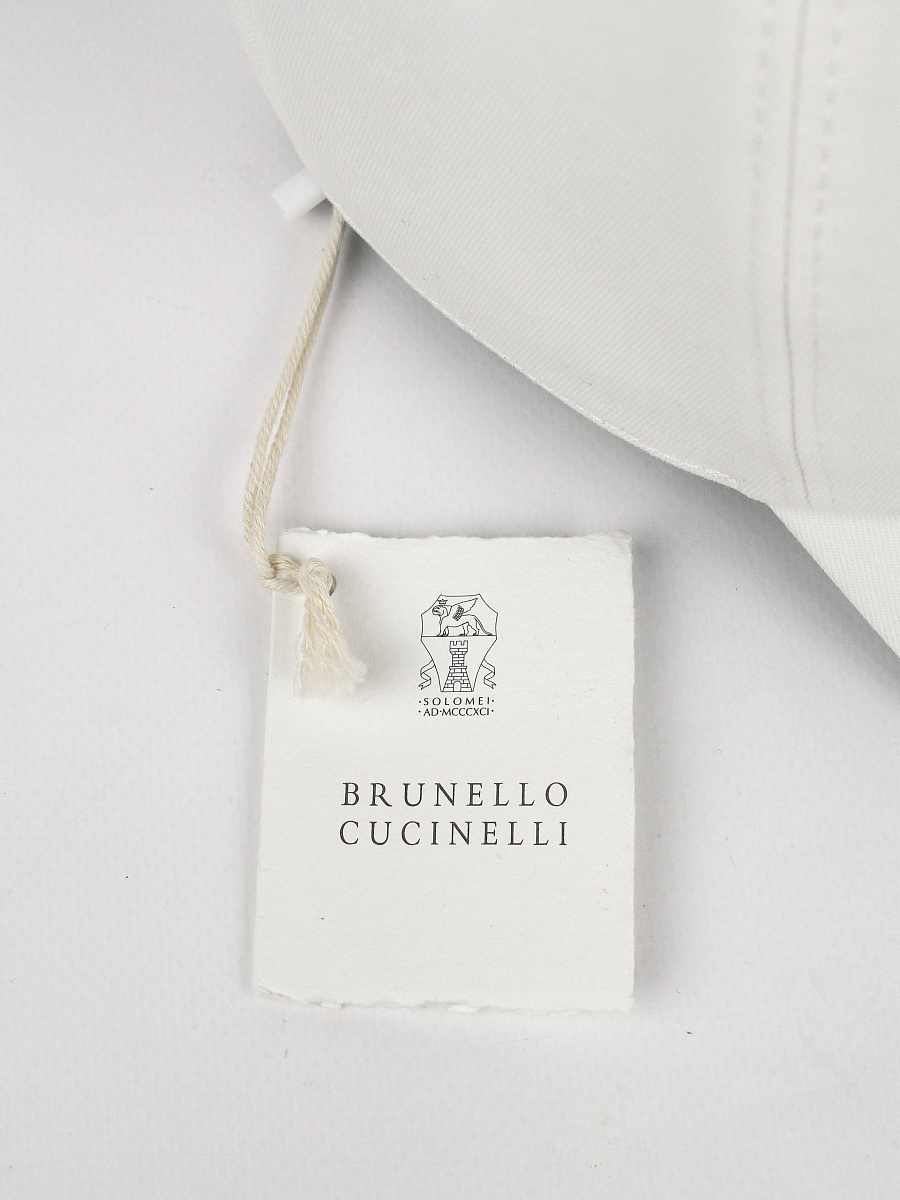 Бейсболка мужская Brunello Cucinelli хлопковая молочная Brunello Cucinelli фото 9