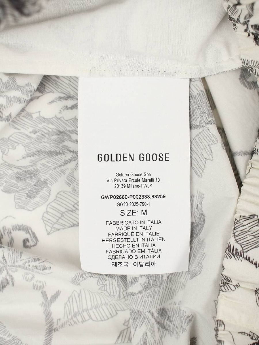 Женские шорты Golden Goose белые с серым принтом Golden Goose фото 7