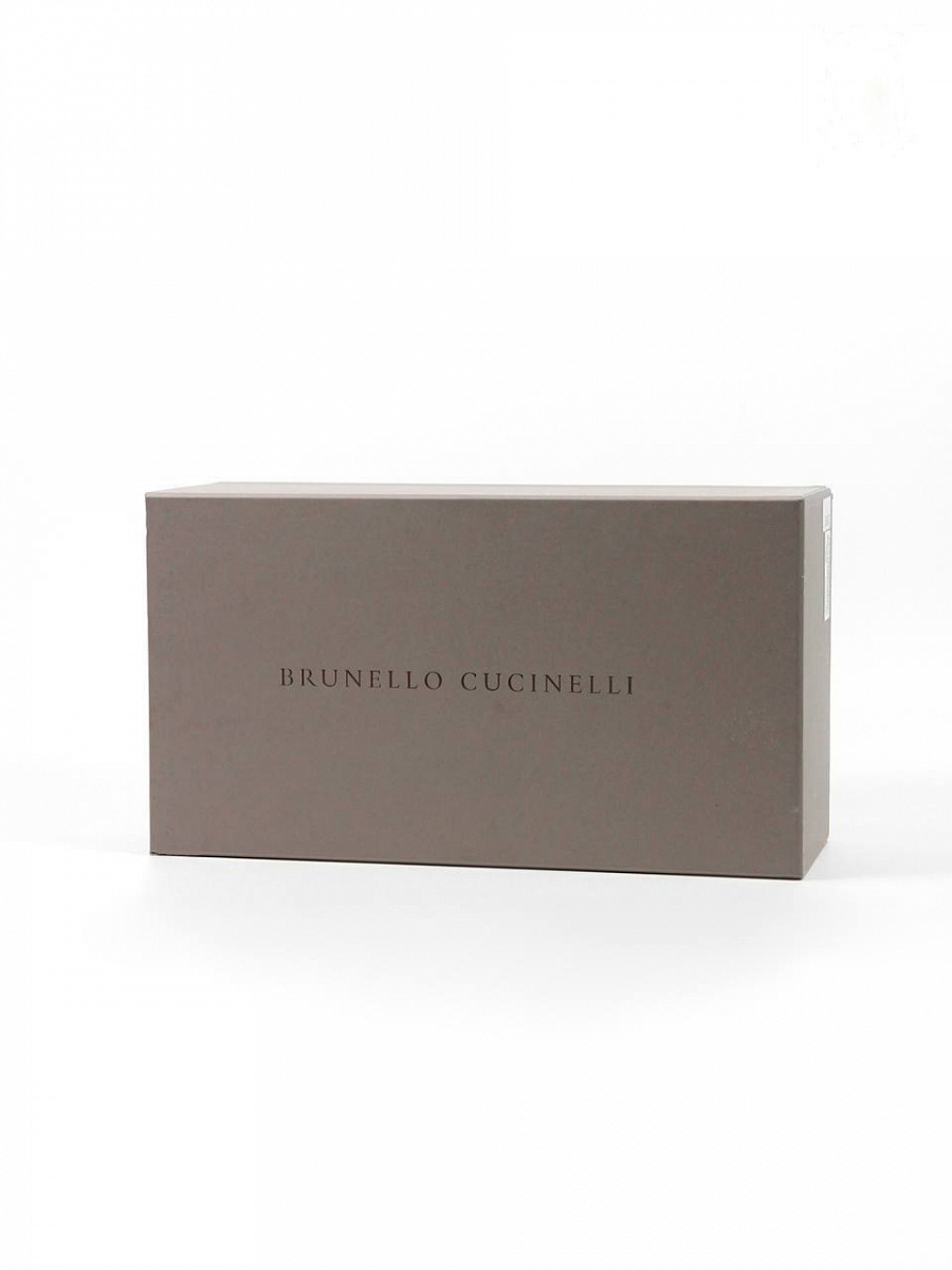 Мужские кеды Brunello Cucinelli тёмно‑синие из замши и кожи — фирменная коробка Brunello Cucinelli