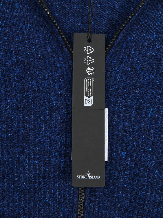 Мужской кардиган Stone Island синий с капюшоном, шерсть/полиамид/шелк Stone Island фото 6