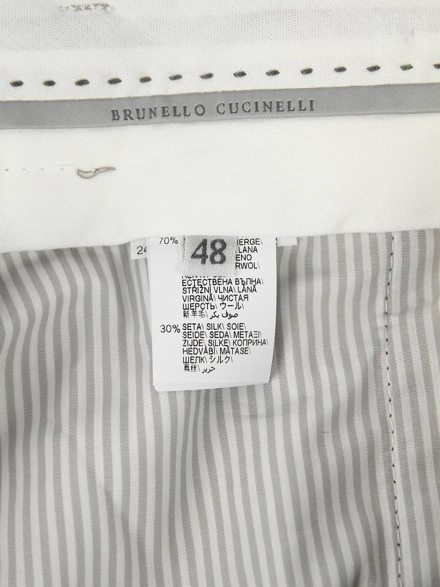 Мужские брюки Brunello Cucinelli серые Relaxed, шерсть/шелк Brunello Cucinelli фото 6