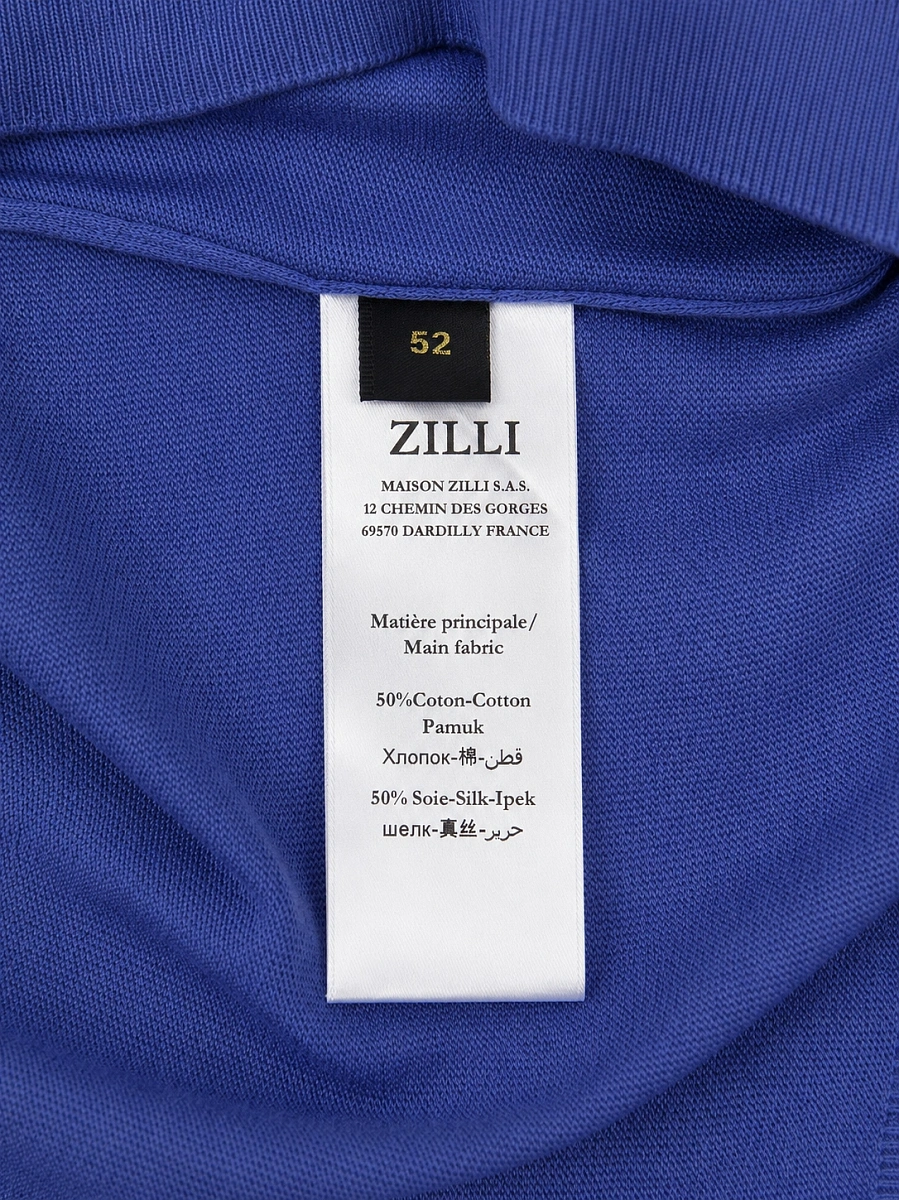 Мужское поло Zilli синее на молнии Zilli фото 8