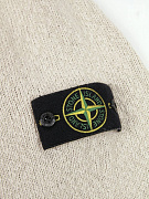 Мужской джемпер Stone Island молочный,  хлопок/лен — фирменный патч Stone island