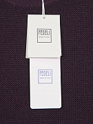 Мужской свитер Fedeli баклажановый, шерсть мериноса — фирменная бирка Fedeli