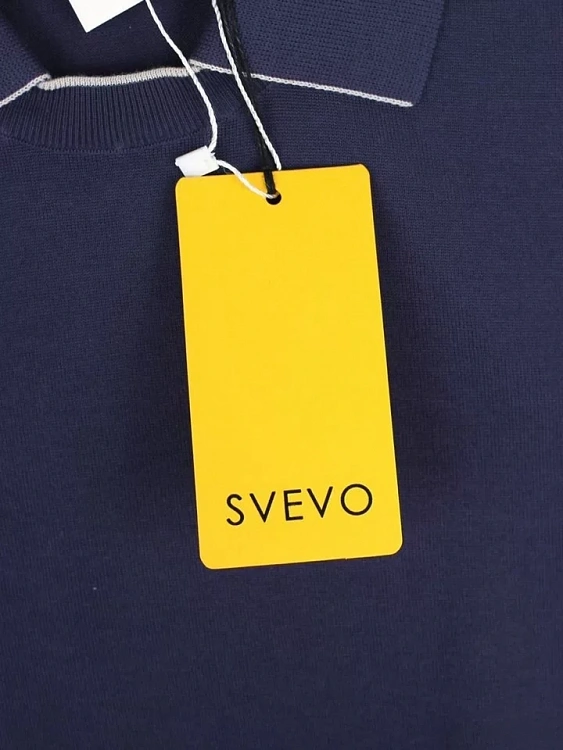 Мужское поло Svevo темно-синее, хлопок Svevo фото 7