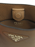 Сумка женская Prada Mini Shoulder Bag карамельная кожаная — внутренняя кнопка