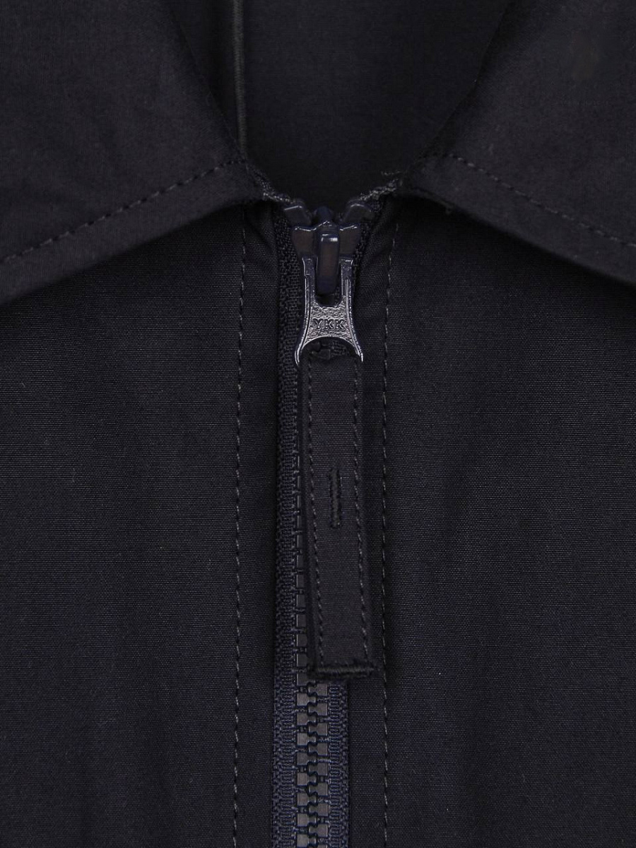 Мужская ветровка Stone Island темно-синяя, хлопок — фирменная молния
