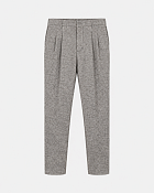 Мужские брюки Brunello Cucinelli серые Relaxed, шерсть/шелк