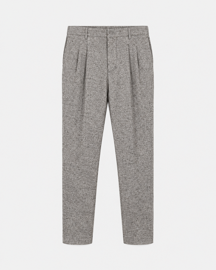 Мужские брюки Brunello Cucinelli серые Relaxed, шерсть/шелк