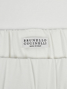 Брюки женские Brunello Cucinelli молочные из эластичного хлопка прямого кроя Brunello Cucinelli фото 5
