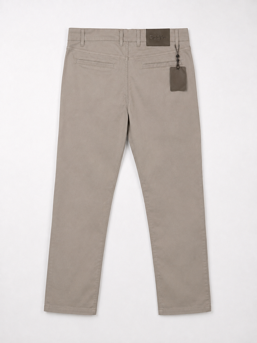Мужские брюки чинос Portofino Jeans бежевые — вид сзади