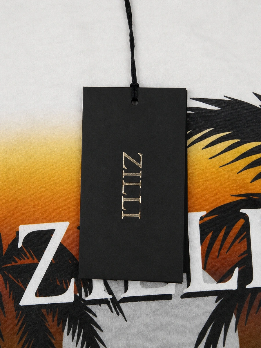 Мужская футболка Zilli белая с принтом, хлопок — фирменная бирка Zilli