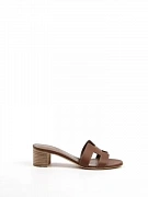 Босоножки женские Hermes Oasis коричневые кожаные с культовым вырезом H Hermes фото 2