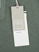 Мужское льняное поло Fedeli с V‑образным вырезом хаки Fedeli фото 4