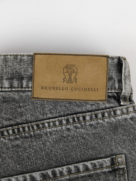 Мужские джинсы Brunello Cucinelli Iconic Fit серый деним Brunello Cucinelli фото 7