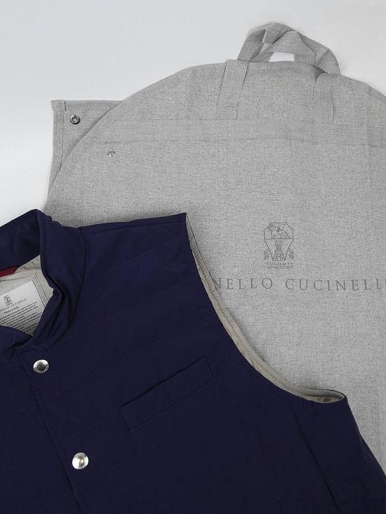 Мужской пуховый жилет Brunello Cucinelli темно‑синий Brunello Cucinelli фото 7