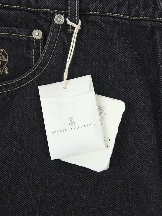Мужские джинсы Brunello Cucinelli Leisure Fit графит (селдвидж деним) Brunello Cucinelli фото 8