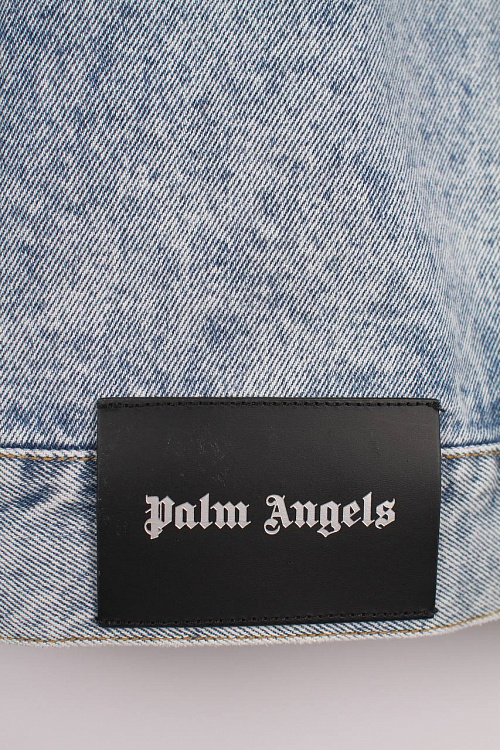 Мужская джинсовая куртка Palm Angels вареная голубая, хлопок Palm Angels фото 8