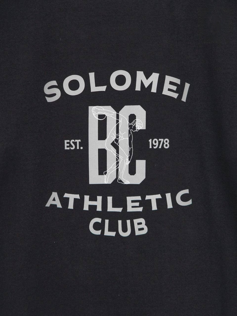 Мужской свитшот Brunello Cucinelli темно‑синий, хлопок/полиамид — фирменный принт Solomei Athletic Club