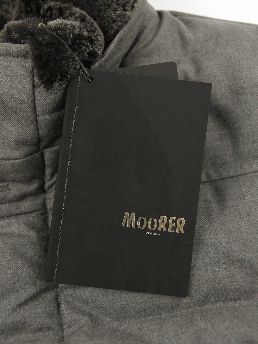 Мужской бомбер-пуховик MooRer FANTONI OSL бежевый — фирменная бирка MooRER