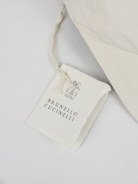Мужская бейсболка Brunello Cucinelli молочная микрофибра водоотталкивающая Brunello Cucinelli фото 8